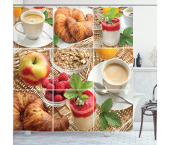 Croissants Juice Yogurt Shower Curtain