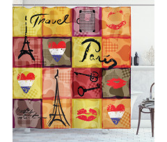 French Paris Collage Shower Curtain