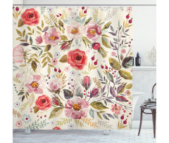 Abstract Flowers Roses Shower Curtain