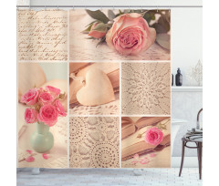 Old Roses Lace Flowers Shower Curtain