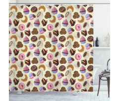 Coffee Cups Cookies Shower Curtain