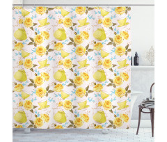 Tea Time Cups Flowers Shower Curtain