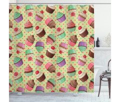 Bakery Polka Dots Shower Curtain