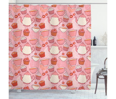 Teapots Cups Cakes Shower Curtain