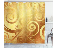 Floral Swirls Leaves Shower Curtain