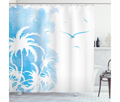Island Palms Abstract Shower Curtain