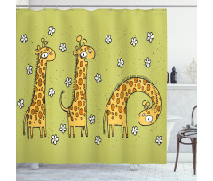 Illustration of Giraffes Shower Curtain