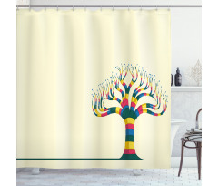 Colorful Tree and the Leaf Shower Curtain