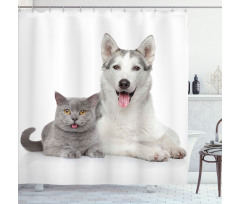 Animals Pets Dogs Digital Shower Curtain