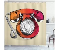 Classic Retro Telephone Shower Curtain