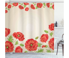 Card with Poppy Flowers Shower Curtain