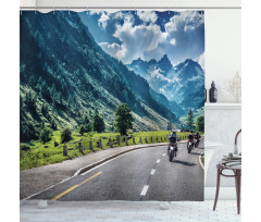 Motorcyclist on Road Shower Curtain