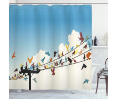 Animals Bird Silhouettes Shower Curtain