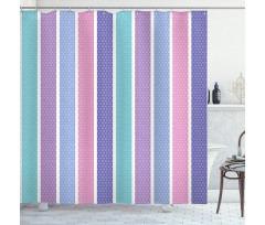 Polka Dot with Stripes Shower Curtain