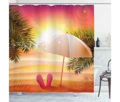 Summer Sunset on Beach Shower Curtain