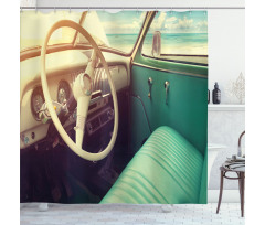 Vintage Car at the Seaside Shower Curtain