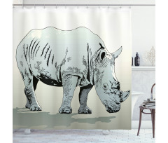 Rhinoceros Art Shower Curtain