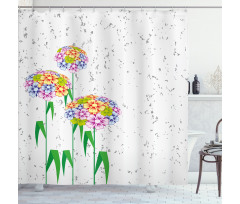 Colorful Daisies Artwork Shower Curtain