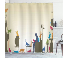 Crazy Cat Lady Home Shower Curtain