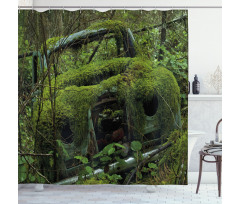 Old Classic Car Forest Shower Curtain