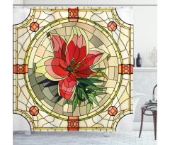 Flower Lily Leaves Shower Curtain
