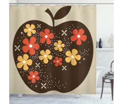 Vector Big Apple Shower Curtain