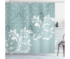 Retro Floral Ivy Swirls Shower Curtain