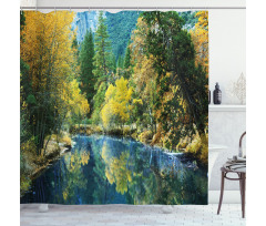 Autumn Forest Landscape Shower Curtain