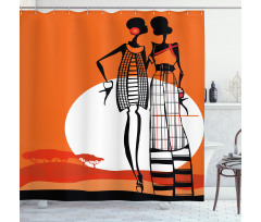 Women on Desert Shower Curtain