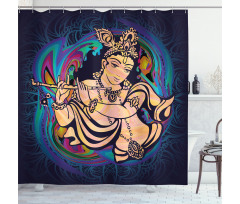 Traditional Woman Figure Shower Curtain