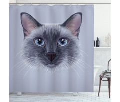 Siamese Cat Portrait Shower Curtain