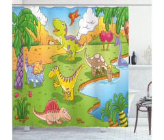 Cartoon Style Animals Shower Curtain