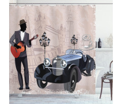 London and Paris Streets Shower Curtain