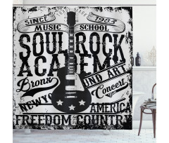 Rock Music Poster Image Shower Curtain