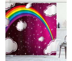 Rainbow Colored Stars Shower Curtain