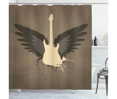 Rock Talent Wings Guitar Shower Curtain