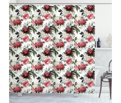 Flower Roses Buds Shower Curtain