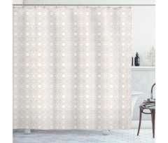 Pastel Flowers and Dots Shower Curtain