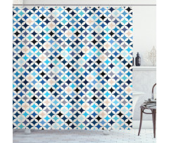 Modern Blue Circles Shower Curtain