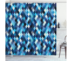Blue Toned Hexagons Shower Curtain