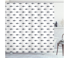 Sketchy Schoal of Fish Shower Curtain