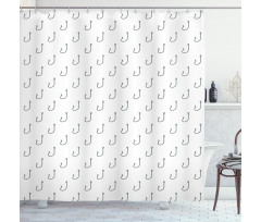 Sealife Anchor Fish Hook Shower Curtain