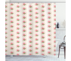 Pink Country Farmhouse Shower Curtain