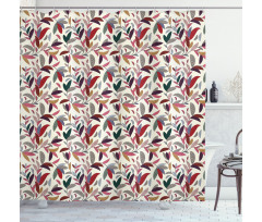 Modern Swirls Leaves Shower Curtain