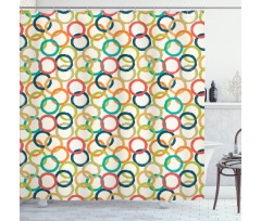 Colorful Doodle Circles Shower Curtain