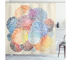 Abstract Mosaic Spots Shower Curtain