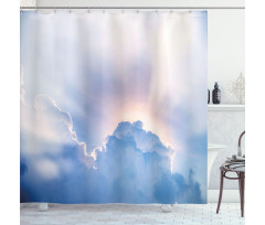 Sunbeam and Fluffy Clouds Shower Curtain