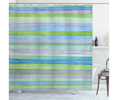 Watercolor Stripes Artwork Shower Curtain