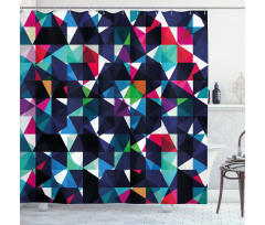 Retro Colorful Mosaic Shower Curtain