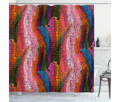 Colorful Wavy Mosaic Shower Curtain
